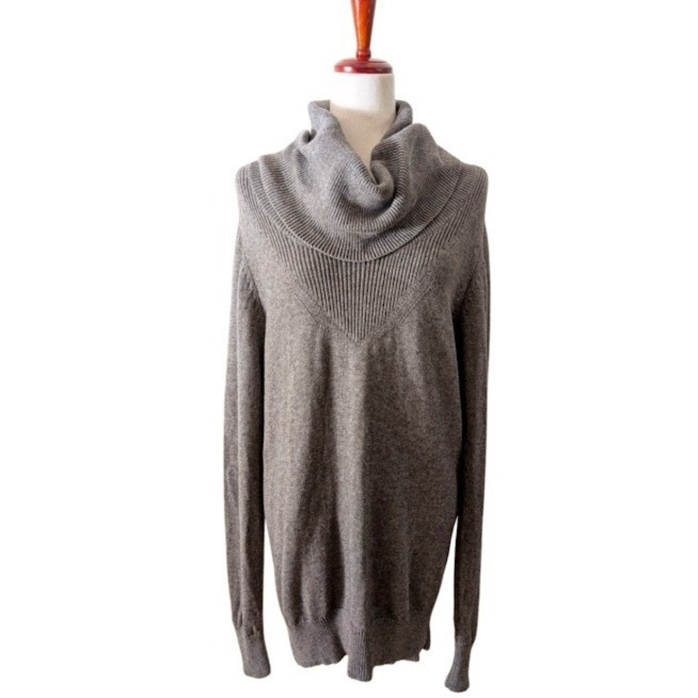 ALLSAINTS Spitalfields Grey‎ Ribbed Knit Cowl Neck Long Sleeve Sweater Size L